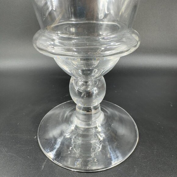 Vintage Clear Hurricane Tall Candle Holder Votive Vase Footed Glassware Decor - Picture 8 of 10